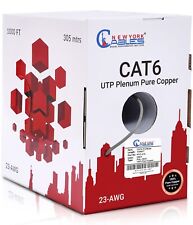 Cat6 Plenum Cable 1000ft - 100% Solid Pure Copper- UTP, 23 AWG, 550Mhz, 1 GBit/s picture