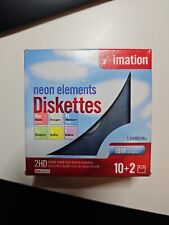 NEW Imation Floppy Diskettes Mac 2hd 1.4 mb Neon Sealed Pack of 10 Floppy Disks picture