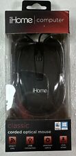 NEW iHome Computer Classic Corded Optical USB Wired Black Mouse # IH-M600B picture