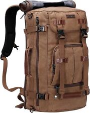 WITZMAN Canvas Backpack Vintage Travel Large Laptop 22 inch, Brown  picture