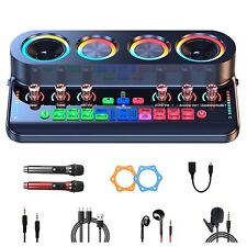 Podcast Equipment Bundle, Sound Card Audio Mixer & Wireless Microphone Sound ... picture