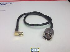 LMR100 LOW LOSS COAX CABLE N TYPE MALE TO RP-SMA MALE RIGHT ANGLE 4-36 INCHES US picture