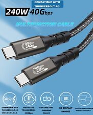 Thunderbolt 4/3 PD 240W USB-C 4.0 Cable Charger Data 40Gbps 8K Video Display UHD picture
