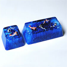 Artisan Handmade Resin Koi Fish Lake Key caps Set 1U+2U for MX Cherry Backspace picture