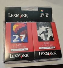 Genuine Lexmark 17 & 27 Black and Color Ink Cartridges Combo Pack SEALED Retail picture