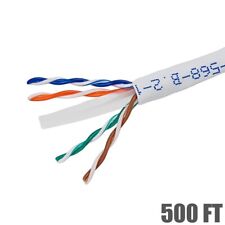 500FT CAT6 Ethernet LAN Network Cable UTP Solid COPPER 23AWG CMR In-Wall WHITE picture