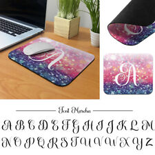 Letter Monogram Initial Gliter Gaming Rectangle Mousepad For Computer PC Laptop picture