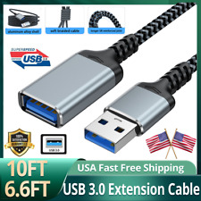 10FT 6.6FT USB 3.0 Extension Cable High Speed USB A Male to Female Braided Cord picture
