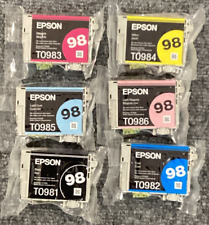 Set 6 Genuine Epson 98 Ink Black Blue Pink Yellow T0985 T0981 T0984 T0986 T0982 picture