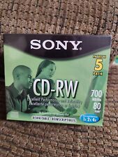 Sony CD-RW 5 Pack Blank Discs 700MB 80 Minute Rewritable New picture