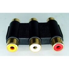 RCA Phono back to back socket coupler adapter 3-way, audio +video, female-female picture