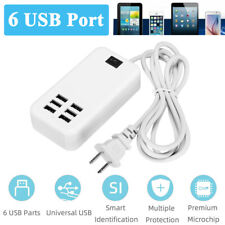 6 Port USB Hub Fast Wall Charger Station Multi-Function AC Power Adapter Desktop picture