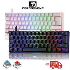 Computer 60% Mechanical Gaming Keyboard Wired USB RGB LED Backlight Brown switch picture