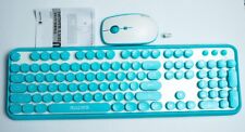 SADES V2020 Wireless Keyboard with Wireless Mouse Retro Aqua picture
