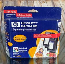 HP 23 Tri-Color Twin-Pack Genuine OEM Ink Cartridge C1823T Exp 2001 ~  picture