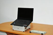 Portable tilted Laptop Stand 16 cm tall. Flat folding Riser for seated work. picture