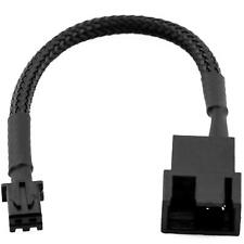 CRJ Mini 2-Pin Fan Adapter Cables 2-Pack - 4-inch 10cm Black Sleeved - Connec... picture
