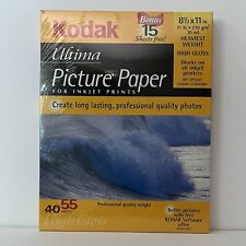 KODAK Ultima Picture Paper High Gloss 55 Count 8.5x11 in Sheets NEW in Package picture
