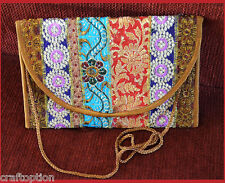 embroidered silk purse ipad shoulder bag of antique recycled indian dresses  picture