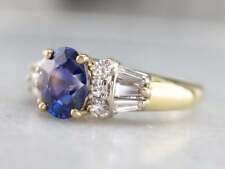 High 18K Gold Sapphire and Diamond Ring picture
