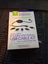Retrak 6 Ft/1.8m Universal USB Cable Kit (w/5 Adapters Tips - Black picture