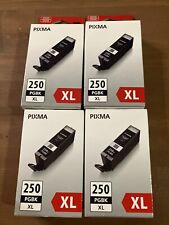 Lot Of 4 Canon PGI-250 XL Inkjet Cartridges All Black-4 Boxes-New  picture