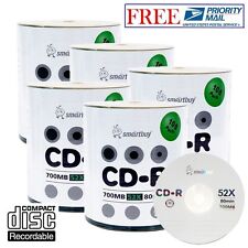 500 Pack Smartbuy 52X CD-R 700MB 80Min Logo Blank Recordable Disc Priority Mail picture
