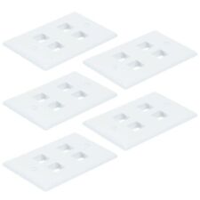 5 Pcs 4 Hole Port Keystone Jack Insert Snap In Wall Plate Faceplate 1-Gang White picture