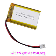 3.7V 2000mAh 7.4Wh Li Battery Li-po 103450 JST 2pin 2.54mm For GPS PSP Tablet PC picture