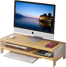 Monitor Stand Clear Monitor Riser 2 Tier Wood & Acrylic Monitor Stand for Des... picture