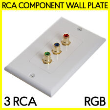 3 RCA Wall Plate Component Video Three RCA Faceplate with RGB Coupler Connectors picture