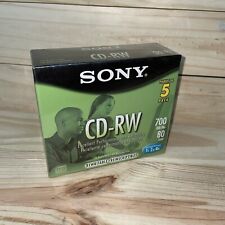 Sony CD-RW 700 MB 80 min 5-Pack Rewritable Blank CDs Brand New Factory Sealed picture