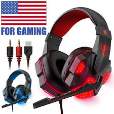 3.5mm Gaming Headphones LED Headset Mic Stereo Bass Surround For PC Xbox One PS4 picture