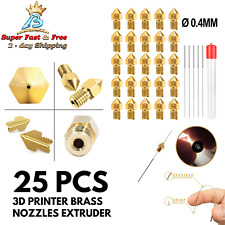 0.4MM MK8 Ender 3 Nozzles 3D Printer Brass Nozzles Extruder For Makerbot 25 Pcs  picture