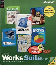 Microsoft Works Suite 2001 Retail 1 User/s Full Version for Windows New DVD XP picture