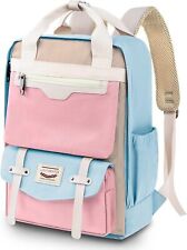 Lovvento College Backpack for Women Cute Vintage Travel Bag 2-pink Blue  picture