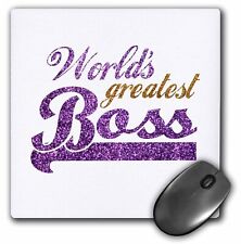 3dRose Worlds Greatest Boss - Best work boss ever - purple and gold text - faux picture