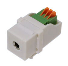 Keystone Jack Insert  BLOCK - 3.5mm Stereo Audio Block Connector  White picture
