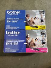 Lot of 2 Brother TN-115Y, TN-115M, Color Laser Toner Cartridge Genuine #69 picture