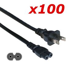 100 Pack 6ft Two Prong AC Power Cord Cable NEMA 1-15P C7 for Laptop PS3 PS4 DVR picture