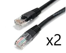 2 Pack Lot - 1ft CAT6 Ethernet Network LAN Router Patch Cable Cord Wire Black picture