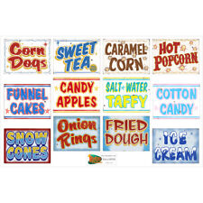 Fair Food Signs Vinyl Sticker Sheet of 12 Vintage Style Decorations Decals picture