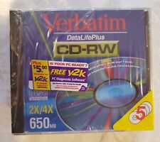 LOT OF 5 Verbatim CD-RW 2x-4x speed 74 Min 650 mb NEW Factory SEALED  picture
