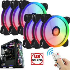3-6 Pack 120mm Quiet Computer Case PC Cooling Fan RGB LED With Remote Control US picture