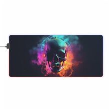 Skull Desk Mat, LED Gaming Mouse Pad RGB, Spooky Desk Mat, Gaming Playmat  picture