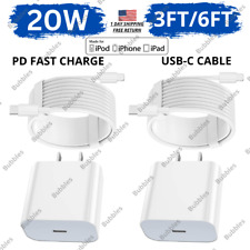 For iPhone 14 13 12 11 8 7 XR 20W USB-C Power Adapter Fast Charger PD Cable Sync picture