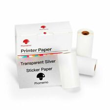 Phomemo Silver Sparkle Transparent Sticker Thermal Papers 50mm Adhesive Labels picture