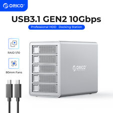ORICO 5 Bay 3.5'' HDD Hard Drive Enclosure USB3.0/ Type-C For 2.5/3.5'' HDD SSD picture