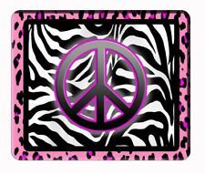 Custom Peace sign,pink cheetah,zebra background computer, laptop,iPad, mouse pad picture