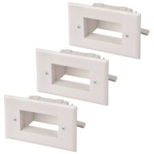 3 Pcs 2 Gang Easy Mount Recessed Wall Plate Low Voltage HDMI AV Cable Pass White picture